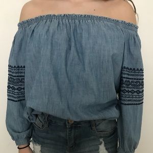 Strapless Long Sleeve Top
